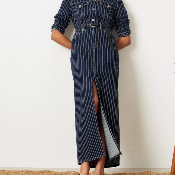 Levi’s Ankle Column Skirt Women’s Size 14 Denim Midi Skirt - Picture 4 of 16